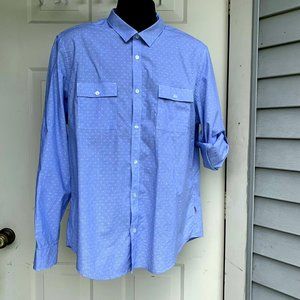 Calvin Klein 100% cotton slim style roll tab long sleeve shirt size L